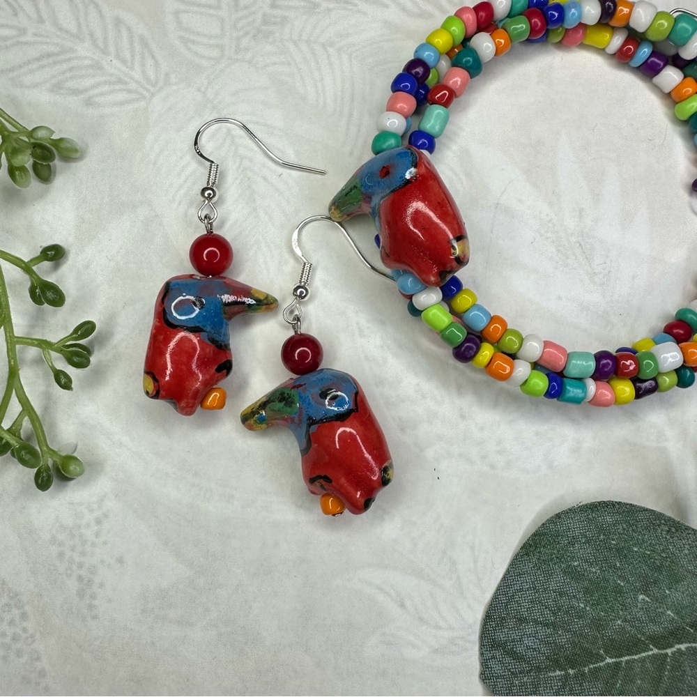 Toucan Earring & Bracelet Set